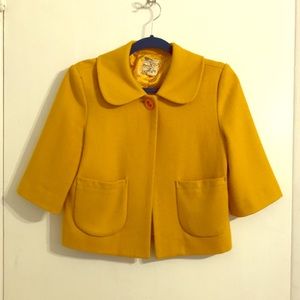 Goldenrod tulle jacket. 3/4 sleeves